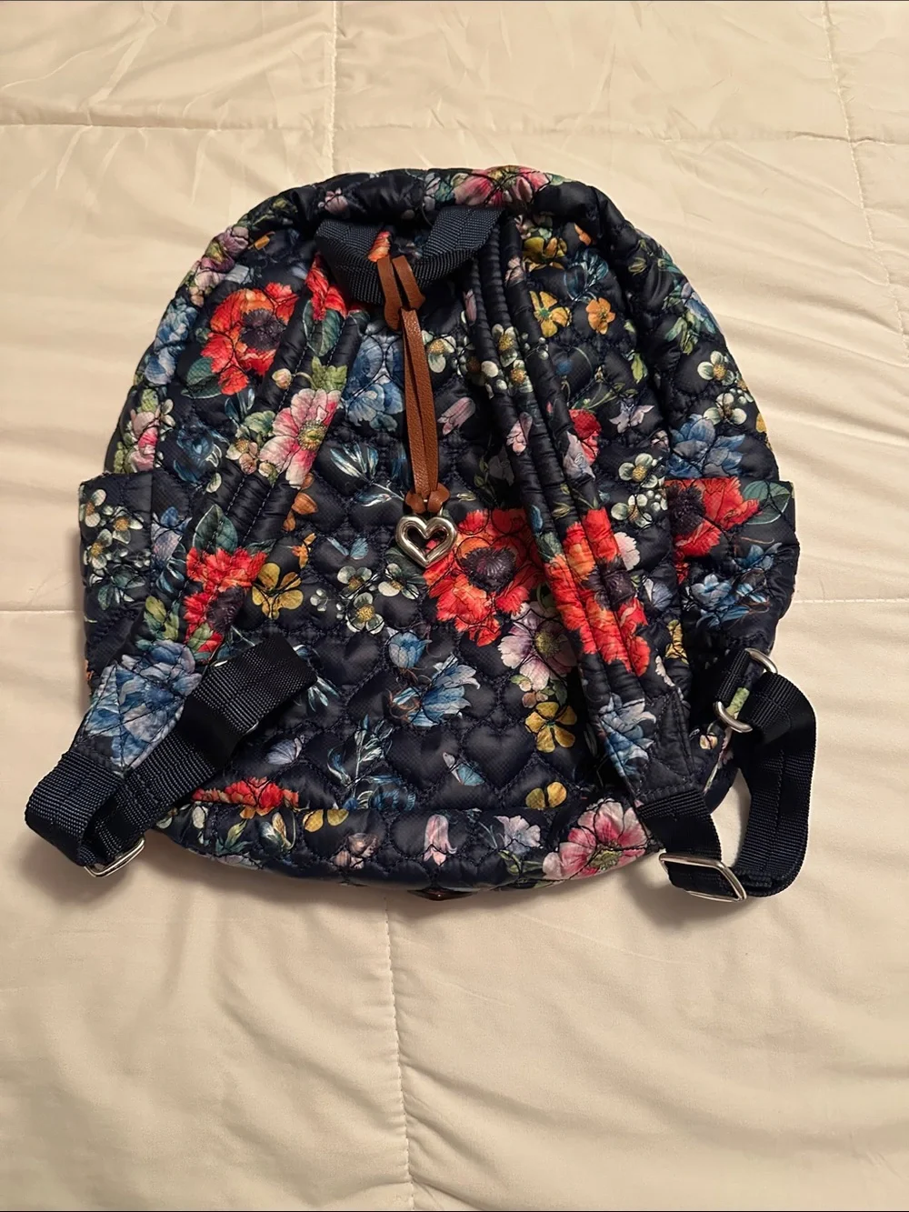 Brighton Kingston Heart to Heart Quilted Floral Backpack - Navy Floral